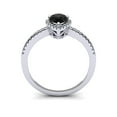 thumbnail image 4 of SuperJeweler 1 Carat Pear Shape Black Onyx and Halo Diamond Ring In Sterling Silver For Women, 4 of 6