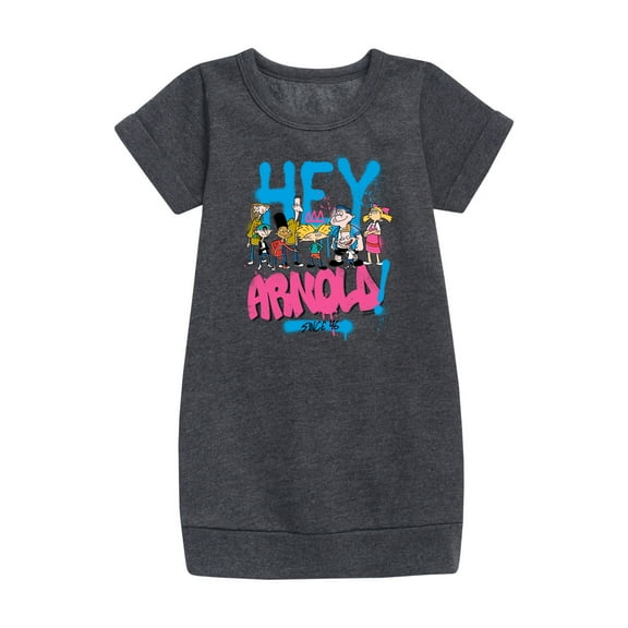Hey Arnold! - Arnold Spray Paint 96 - Toddler And Youth Girls Fleece Dress