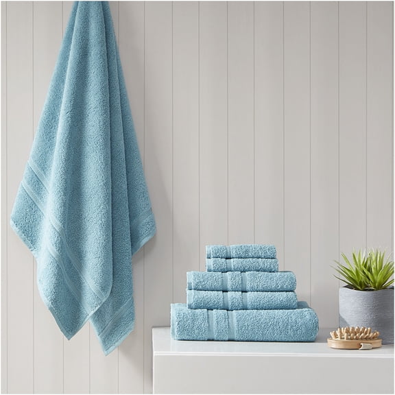 JERFIT Premium 6-Piece Turkish Cotton Towel Set, Super Soft & Absorbent, Aqua Color, OEKO-TEX Certified, Antimicrobial Bath Towels