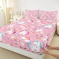 thumbnail image 3 of Feelyou Funny Cartoon Unicorn Bed Sheets for Kids, Dreamy Rainbow Cloud King Sheets, Cute Flower Floral Sheet Set, Lightweight Room Decor, 4pcs, 3 of 7