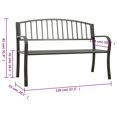 thumbnail image 4 of vidaXL Garden Bench Grey 120 cm Steel, 4 of 4