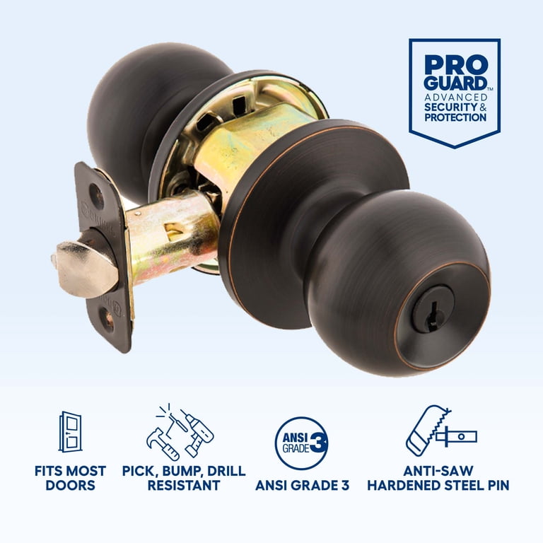 Brinks Keyed Entry Doorknob & Deadbolt Twin Pack, Bronze photo 8