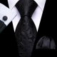 thumbnail image 3 of Set de corbatas Barry.Wang de seda negra con cachemir, 150 cm, 3 of 6
