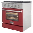 thumbnail image 2 of Kucht Professional 30" Modern Stainless Steel Propane Gas Range in Red/Silver, 2 of 9