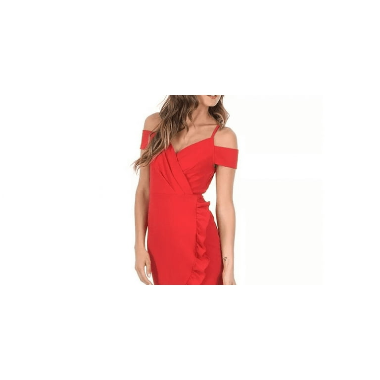 AX Paris Women s Cold Shoulder Wrap Mini Dress