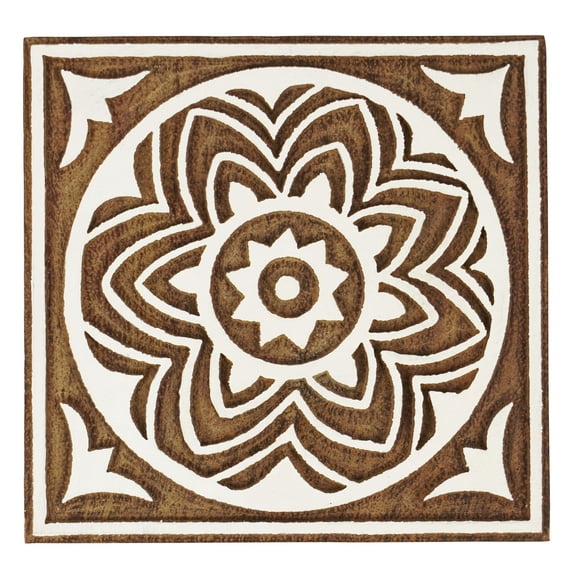 IBA Indianbeautifulart Textile Printing Block Mandala Hand Carved Wooden Stamp Wood Block Printing Textile Stamps For Fabric/ Pottery Blocks,3 Inch