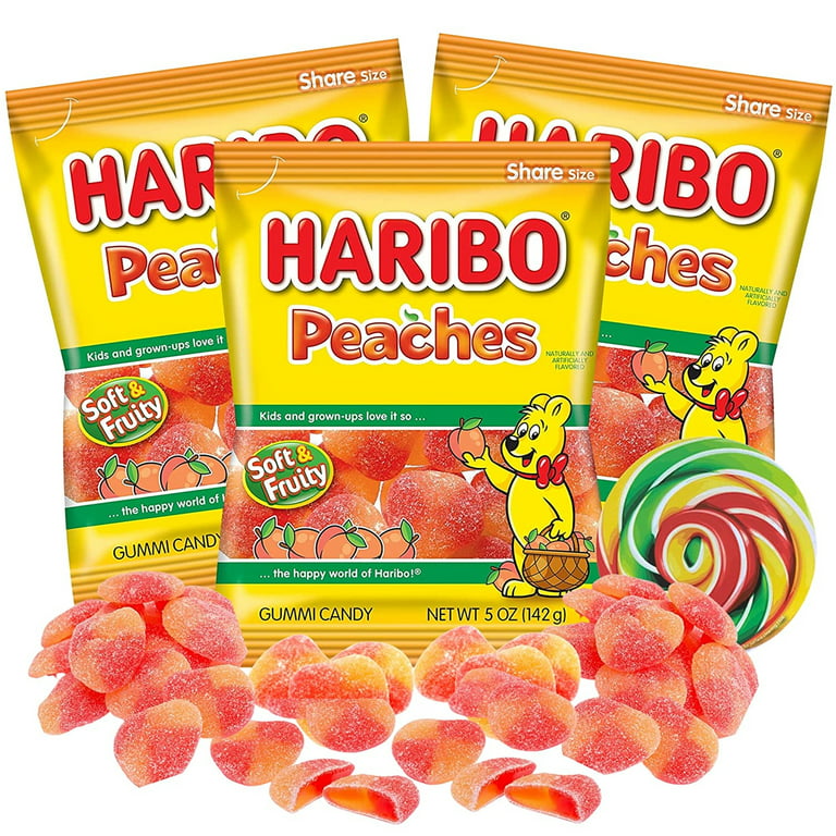 Peaches Gummi Candies, Soft and Flavored Shareable Candy Bags, Individual Packs for Pinatas, and Goodie Bags, with Candy Magnet, Pack of 3, 5 Ounces - Walmart.com