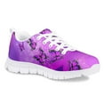 thumbnail image 2 of Pzuqiu Kids Running Shoes Purple Butterfly Pattern Breathable Casual Flat Sneakers Size 11.5 for Girls Boys Lace-up Sports Shoes, 2 of 3