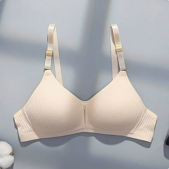 ALLLIST No Wire Bras for Women Unlined Full Coverage Training Beige Plain Breathable T Shirt Ladie's Bras Size S-XL