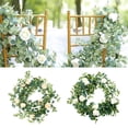 thumbnail image 4 of Willstar Guirlande de Roses en Fausses Feuilles d'Eucalyptus pour Mariage - Beige, 4 of 11