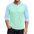thumbnail image 7 of Men’s Three Quarter Sleeve Sport T-Shirt Baseball Style Casual Cotton Top, 7 of 7