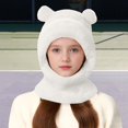 thumbnail image 2 of CPNG Girls 2 Pcs Winter Cute Bear Pom Plush Balaclava Hat Face Mask Fleece Lined Windproof Ski Mask Neck Warmer Scarf Helmet Hood Bear Ears Cap, 2 of 9