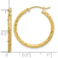 thumbnail image 4 of 14K Yellow Gold Polished And Satin D/C 2.05Mm Hoop Earrings (Width 24.9) (Length 26.5) - Jbsp, 4 of 5