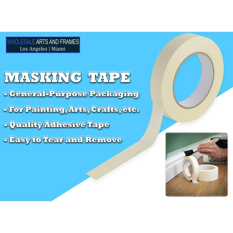 XFasten Artisan Masking Tape White 1 Inches x 60 Yards Pack of 4 for Drafting and Arts Crafts