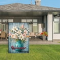thumbnail image 3 of Amhnf Linen Garden Flag With Floral Bouquet And Welcome Text For Home Outdoor Garden Yard Decor 12x18 inch, 3 of 5
