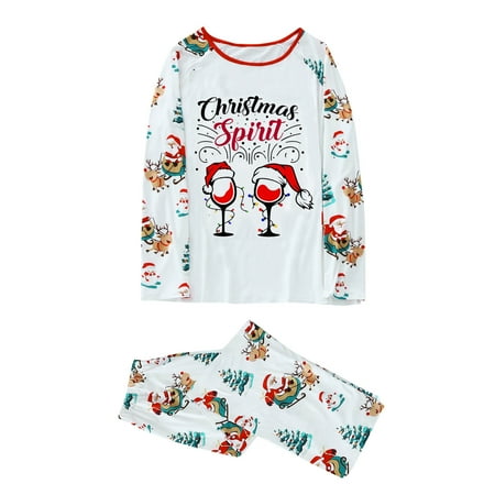 

JDEFEG Little Pajamas Holiday Family Matching Pajamas Sleepwear Long Sleeve Tops and Pants Family Christmas Family Women Pajama Pants Pattern Family White M
