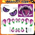thumbnail image 3 of Halloween Monster Face Car Trunk or Treat Decoration Kit – Giant Purple Monster with Eyes, Sharp Teeth & Tongue, Scary Garage Door or SUV Halloween Décor for Outdoor Party & Haunted House Display, 3 of 7