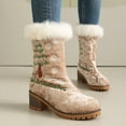 thumbnail image 6 of Wowcloth Women's Fashion Casual Boots – Trendy Round Toe Thick Platform Chunky Heel with Plush Lining Winter Warm Stylish Ankle Boots for Women Footwear, 6 of 6