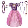 thumbnail image 1 of Disney vestido de princesa Rapunzel para niños, conjunto de disfraces enredados, ropa de fantasía para fiesta de cumpleaños, Carnaval y Halloween, 1 of 5