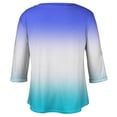 thumbnail image 5 of ADSSDQ Women Plus Size Tops Sexy 3/4 Sleeve Tie Dye Womens Tees Half Length Sleeves Athletic Shirts Crewneck Fall Summer Blouse With Pocket Graphic Sweatshirts For Women Blue XL, 5 of 5