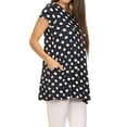 thumbnail image 4 of Women's Casual Polka Dot Short Sleeve Round Neck Tunic Tops with Side Pockets, 4 of 6