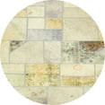thumbnail image 1 of Ahgly Company Indoor Round Abstract Golden Blonde Gold Patchwork Area Rugs, 8' Round, 1 of 6
