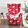 thumbnail image 3 of Christmas Wingback Chair Slipcover, Red Stretch Wing Chair Covers 2 Piece-AND-standard, 3 of 5