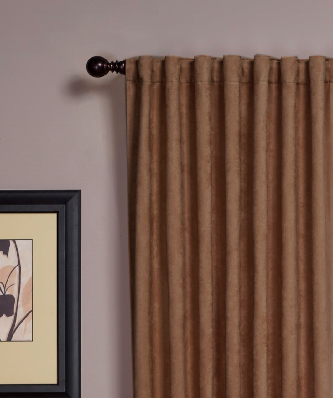 Austin Single Micro Suede Blackout Curtain Mocha 84
