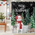 thumbnail image 6 of Christmas Trees Deer Shower Curtain for Bathroom, Winter Snowman Snowflake Waterproof Shower Curtains Washable Quick Dry with Hooks Bathtub Curtains 36x72IN, 6 of 9