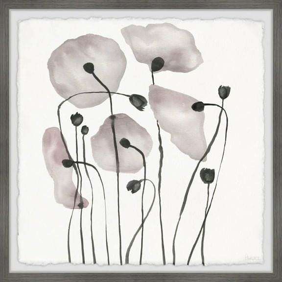 Parvez Taj Pink Poppy Bloom Framed Painting Print