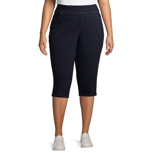 Terra & Sky Terra & Sky Women's Plus Size Stretch Pull on Denim Capri
