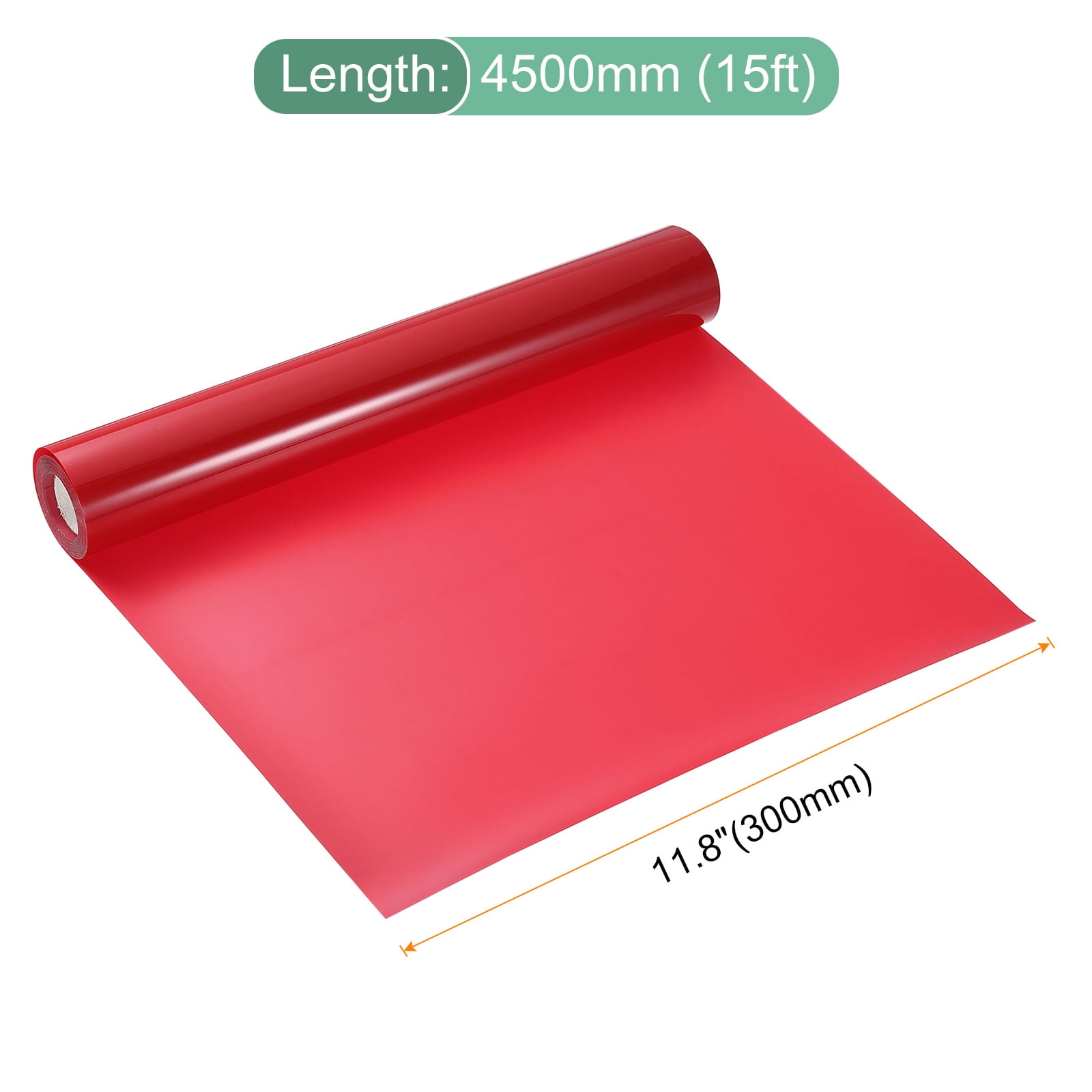 Uxcell HTV Heat Transfer Vinyl 11.8" x 15ft Roll PU Glossy Red Iron on Vinyl for All Cutter Machine, Easy to Cut & Weed