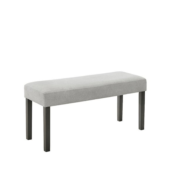 Lilola Home Selena Light Gray Fabric Upholstered 40" Bench with Dark Gray Wood Frame