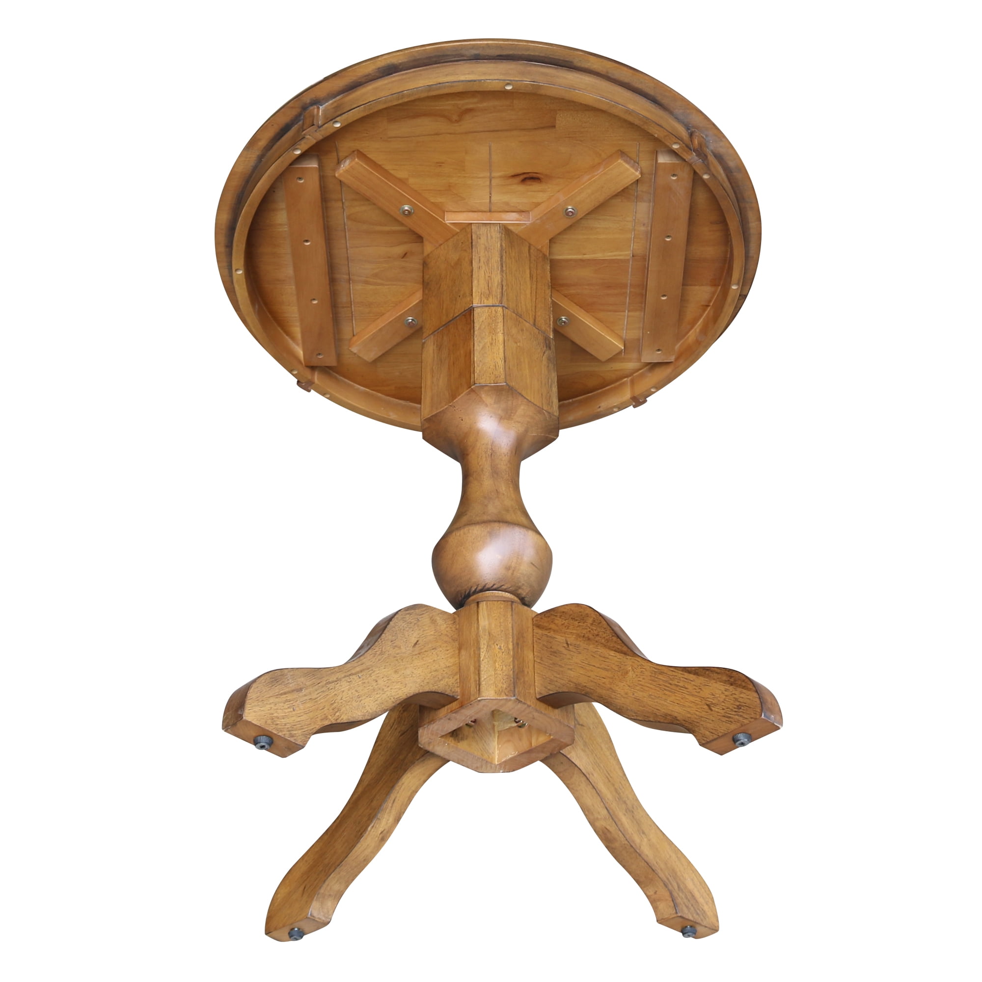 30" Round Pedestal Dining Table - Pecan