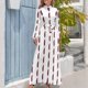 thumbnail image 4 of Vestido largo con estampado de plumas doradas y granates ropa para mujer vestidos de noche mujer, 4 of 5