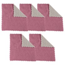 Koadzawe Cleaning Cloths Kitchen Towels Microfiber Washcloths Lint Free Dish Cloth Reusable Dishtowels Household Super Absorbent Fast Drying, 10"X10", Pack Of 5 (Purple)
