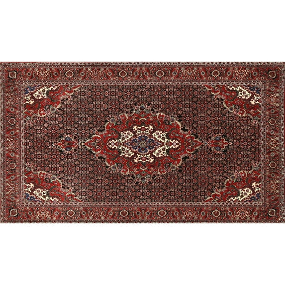 Ahgly Company Indoor Rectangle Traditional Dark Almond Brown Persian Area Rugs, 6' x 9'