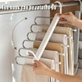 thumbnail image 3 of Pebbuoy Folding Trouser Rack Stainless Large Capacity Seamless Anti-slip Great Load Bearing Closet Organizer Jeans Skirts Scarf Pants Vertical Storage Hanger, 3 of 7