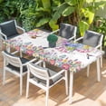 thumbnail image 2 of Watercolor Flowers Table Cloths for 6 Foot Rectangle Tables, Spring Hummingbird Butterflly Floral Patio Waterproof Elastic Fitted Tablecloths, Washable Rectangular Table Cover for Camping, 2 of 8