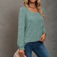 thumbnail image 6 of TKLPEHG Womens Blouse Crew Neck Pleated Tunic Tops Casual Fashion Solid Color Fall Tops Comfy Lightweight Long Sleeve T Shirt Loose Blouses Pullover (Green,M), 6 of 6