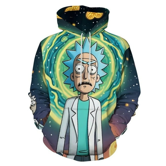 Rick And Morty Unisex Sweatshirts Loose Pullover Sweater Hooded Hoodie 3D Printing Jacket Winter Fall Clothes S