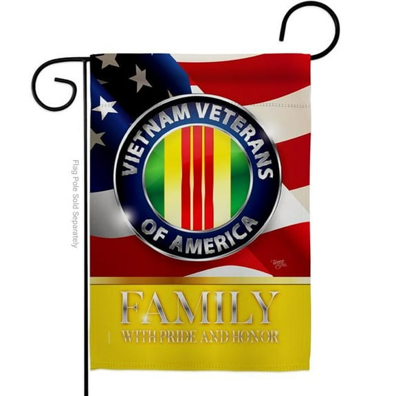 Breeze Decor G158614-BO 13 x 18.5 in. US Vietnam Veterans Family Honor Garden Flag with Armed Forces Service Double-Sided Decorative Vertical House Decoration Banner Yard Gift