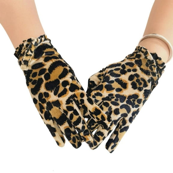 Weflink Leopards Gloves Polyester Materials Versatiles Wear Suitable For Men Women Kids Outdoor Sports Winter Trip