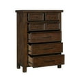 thumbnail image 3 of Saul 55 Inch Tall Dresser Chest, Dark Brown, 6 Drawers, Dark Bronze Handles, 3 of 5