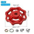thumbnail image 2 of Outdoor Faucet Handle, Cast Steel Water Spigot Handle Includes Screws and Spacer, Square Size 5x5mm, Wheel OD 61mm,Red, 2 of 5