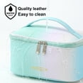 thumbnail image 4 of Medium Makeup Bag Travel Cosmetic Bags Small for Women Girls Gradient Colorful Zipper Pouch Case Organizer Waterproof Cute (Rainbow Green), 4 of 9