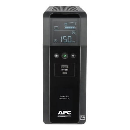 APC Back-UPS Pro 1500VA Sinewave UPS Battery Backup with LCD, AVR, and USB-C Charging (BR1500MS2)