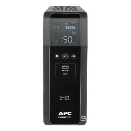 apc ups 1500va 900w sine wave ups battery backup - black (br1500ms2)