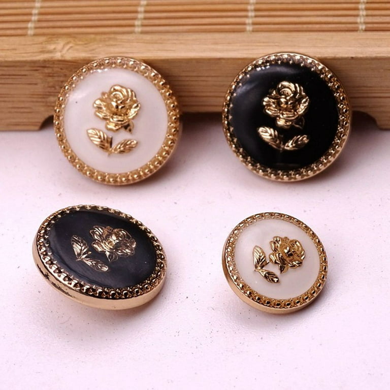 YINGOO 6 x Vintage Gold Metal Grid Coat Buttons for Women Cardigan