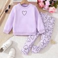 thumbnail image 2 of Futezty Cute Toddler Girls Sweatsuit Casual Heart Print Child Clothes Long Sweatshirt and Sweatpants Fall Outfit 12M-6T, 2 of 7